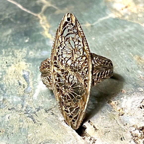 Sterling Silver Filigree Statement Ring - Picture 1 of 5